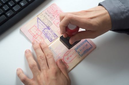 EU settled status - passport being stamped