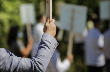 people on strike